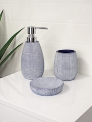 Showerdrape Navy Denim Set of 3 Bathroom Accessory Set - Image 1 of 4
