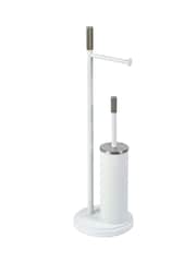 Showerdrape White Chester Toilet Roll & Brush Combo Set - Image 2 of 2