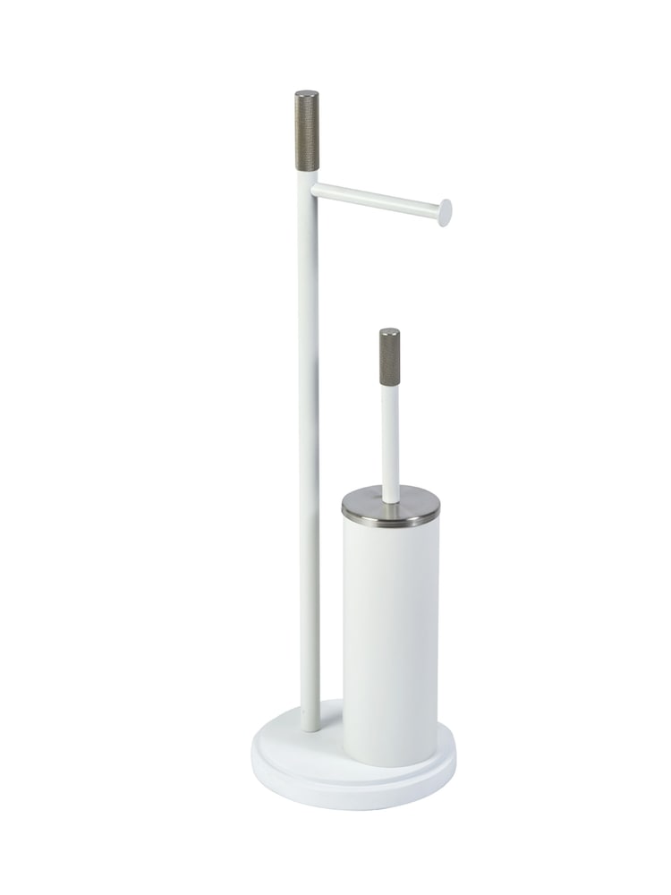 Showerdrape White Chester Toilet Roll & Brush Combo Set - Image 2 of 2