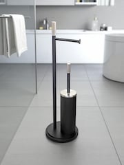 Showerdrape Black Chester Toilet Roll & Brush Combo Set - Image 3 of 5