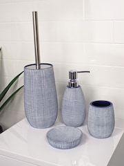 Showerdrape Set of 4 Navy Denim Bathroom Accessory - Image 1 of 5