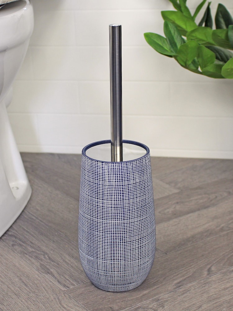 Showerdrape Set of 4 Navy Denim Bathroom Accessory - Image 2 of 5