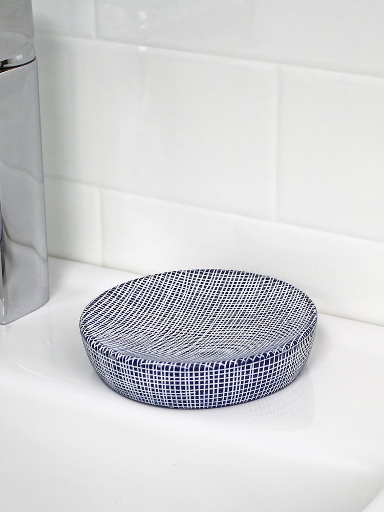 Showerdrape Set of 4 Navy Denim Bathroom Accessory - Image 5 of 5
