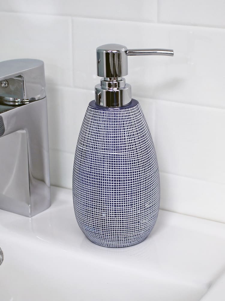 Showerdrape Navy Denim Collection Liquid Soap Dispenser - Image 1 of 2