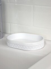 Showerdrape White Chantilly Set of 5 Bathroom Accessory Set - Image 5 of 6