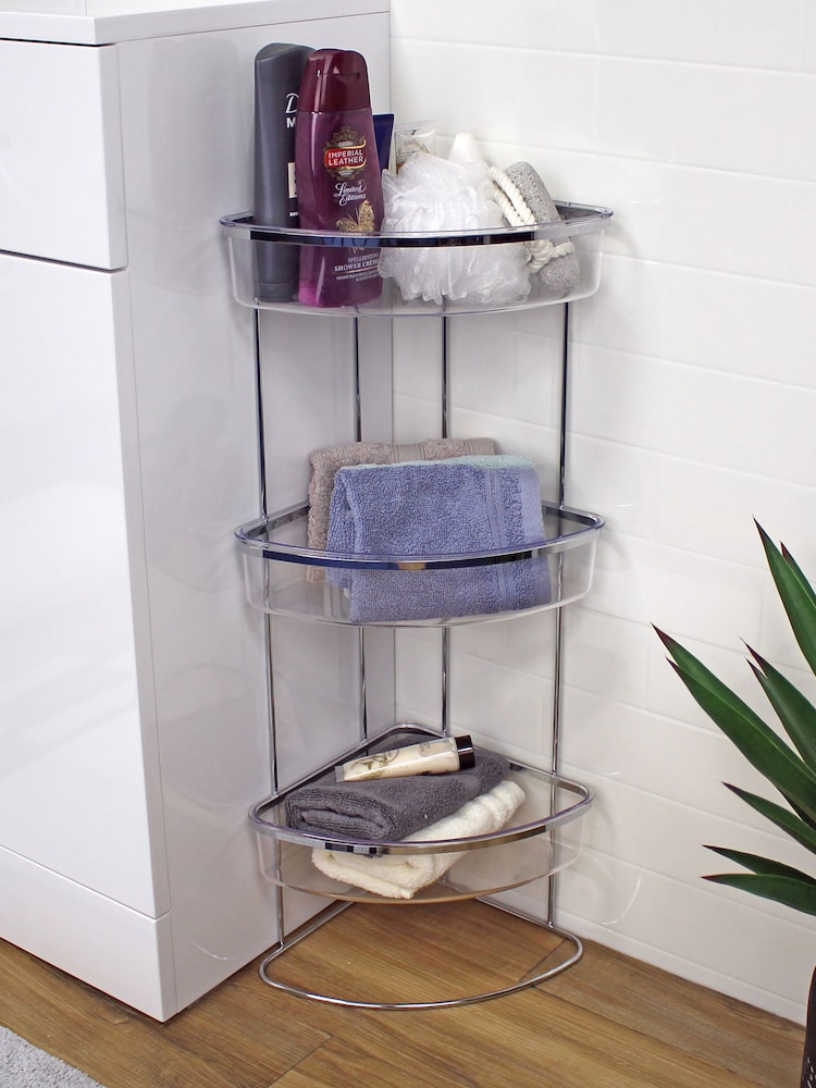 Showerdrape Clear Pure Corner Floor Bathroom Caddy - Image 2 of 3