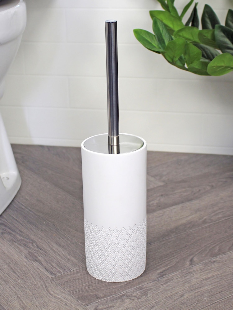 Showerdrape White Chantilly Toilet Brush & Holder Set - Image 1 of 3