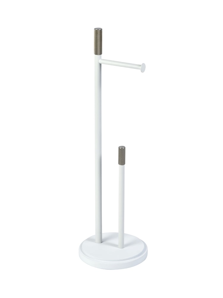 Showerdrape White Chester Toilet Roll & Spare Paper Combo Set - Image 2 of 2