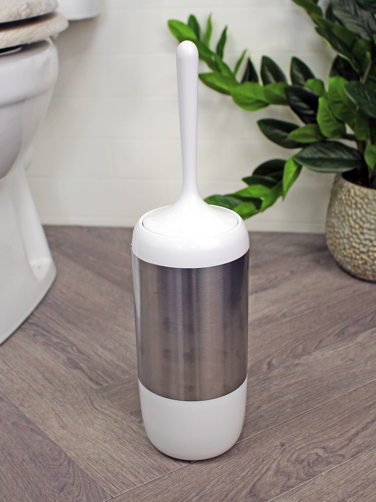 Showerdrape White Elite Toilet Brush and Holder Set - Image 1 of 3