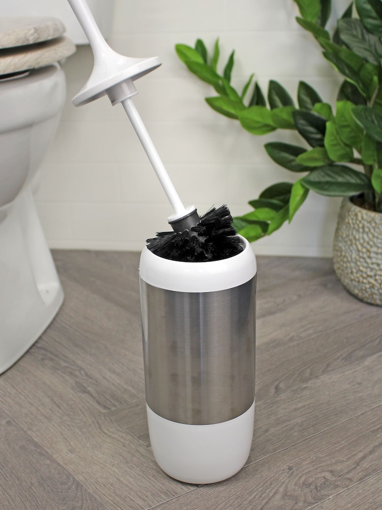 Showerdrape White Elite Toilet Brush and Holder Set - Image 2 of 3 Showerdrape White Elite Toilet Brush and Holder Set - Image 2 of 3