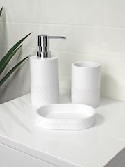 Showerdrape White Chantilly Set of 3 Bathroom Accessory Set - Image 1 of 4