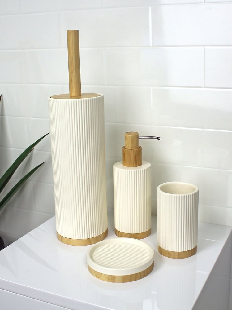 Showerdrape Cream Bondi Set of 4 Bathroom Accessory Set - Image 1 of 5