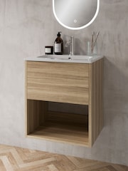 Britton Bathrooms Cherry Hackney Vanity Unit with Chrome Mixer Basin - Image 1 of 3