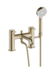 Britton Bathrooms White Brushed Brass Verde Bath with Bath Shower Mixer 145 x 1700mm - Image 3 of 3