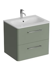 Britton Bathrooms Earthy Green Camberwell Vanity Unit with Chrome Mixer Basin - Image 2 of 3