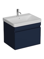 Britton Bathrooms Matt Blue Dalston Vanity Unit with Chrome Mixer Basin 558mm - Image 2 of 3