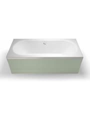 Britton Bathrooms White Brushed Brass Verde Bath with Bath Shower Mixer 145 x 1600mm - Image 2 of 3