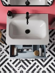 Britton Bathrooms Dusty Blue Camberwell Vanity Unit with Matt Black Mixer Basin - Image 2 of 6