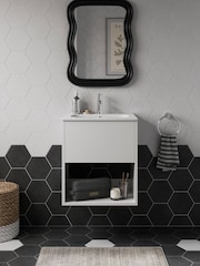Britton Bathrooms Gloss White Hackney Vanity Unit with Chrome Mixer Basin - Image 1 of 3