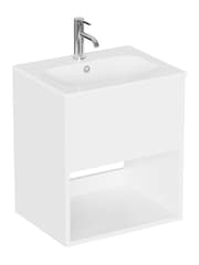 Britton Bathrooms Gloss White Hackney Vanity Unit with Chrome Mixer Basin - Image 2 of 3