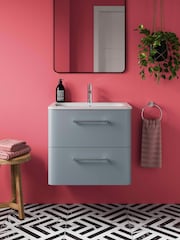 Britton Bathrooms Dusty Blue Camberwell Vanity Unit with Chrome Mixer Basin - Image 1 of 3