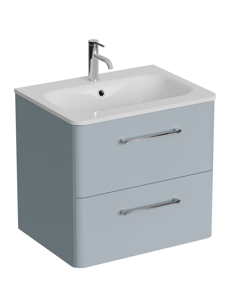 Britton Bathrooms Dusty Blue Camberwell Vanity Unit with Chrome Mixer Basin - Image 3 of 3