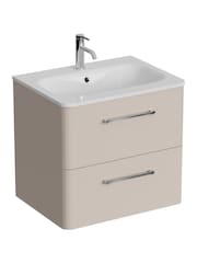 Britton Bathrooms Warm Beige Camberwell Vanity Unit with Chrome Mixer Basin - Image 2 of 3