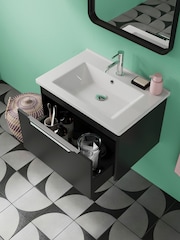 Britton Bathrooms Matt Grey Shoreditch Single Drawer Vanity Unit Basin 620mm - Image 3 of 6