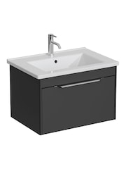 Britton Bathrooms Matt Grey Shoreditch Single Drawer Vanity Unit Basin 620mm - Image 5 of 6