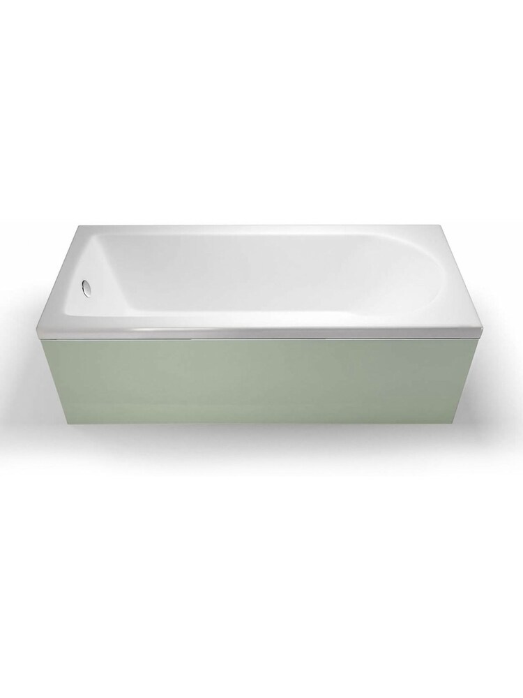 Britton Bathrooms White Matt Black Reuse Bath with Bath Shower Mixer 370 x 1700mm - Image 2 of 3