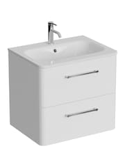 Britton Bathrooms Frosted White Camberwell Vanity Unit with Chrome Mixer Basin - Image 2 of 3