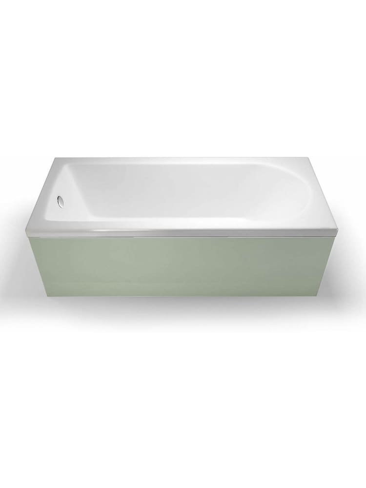Britton Bathrooms White Matt Black Reuse Bath with Bath Shower Mixer 370 x 1800mm - Image 2 of 3