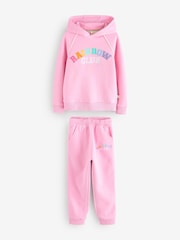 Little Bird by Jools Oliver Pink Rainbow Club Hoodie and Joggers Set - Image 5 of 7