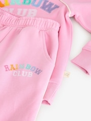 Little Bird by Jools Oliver Pink Rainbow Club Hoodie and Joggers Set - Image 7 of 7