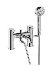 Britton Bathrooms White Chrome Reuse Bath with Bath Shower Mixer 370 x 1500mm - Image 3 of 3