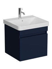 Britton Bathrooms Matt Blue Dalston Vanity Unit with Chrome Mixer Basin 458mm - Image 2 of 3