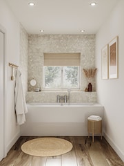 Britton Bathrooms White Chrome Verde Bath with Bath Shower Mixer 145 x 1800mm - Image 1 of 3