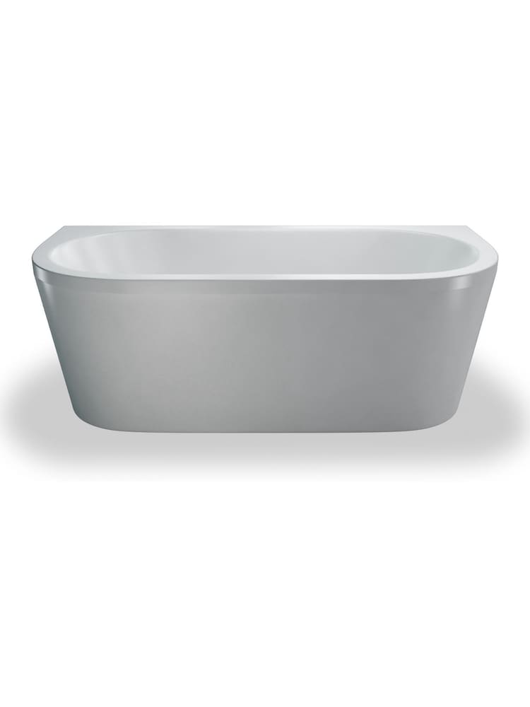 Britton Bathrooms White Chrome Saturn Bath with Bath Shower Mixer 630 x 1700mm - Image 2 of 3
