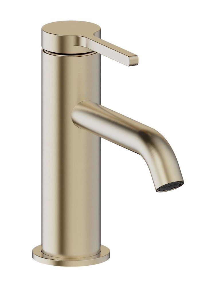 Britton Bathrooms Warm Beige Camberwell Vanity Unit with Brushed Brass Mixer Basin - Image 3 of 3