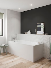 Britton Bathrooms White Chrome Reuse Bath with Bath Shower Mixer 370 x 1800mm - Image 1 of 3