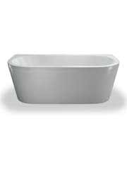 Britton Bathrooms White Matt Black Saturn Bath with Bath Shower Mixer 630 x 1700mm - Image 2 of 3