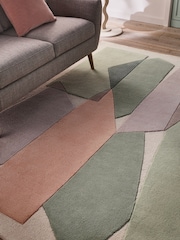 Sage Green Rhea Cut Shapes Rug - Image 3 of 5