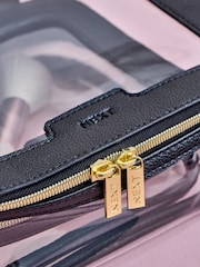 Set of 3 Black Faux Leather Makeup Bag - Image 3 of 5