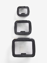 Set of 3 Black Faux Leather Makeup Bag - Image 5 of 5