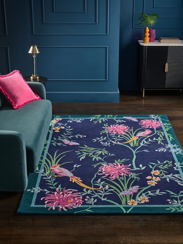 Blue/Pink Emporium Birds Rug - Image 1 of 5