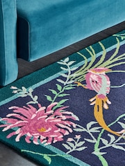 Blue/Pink Emporium Birds Rug - Image 2 of 5