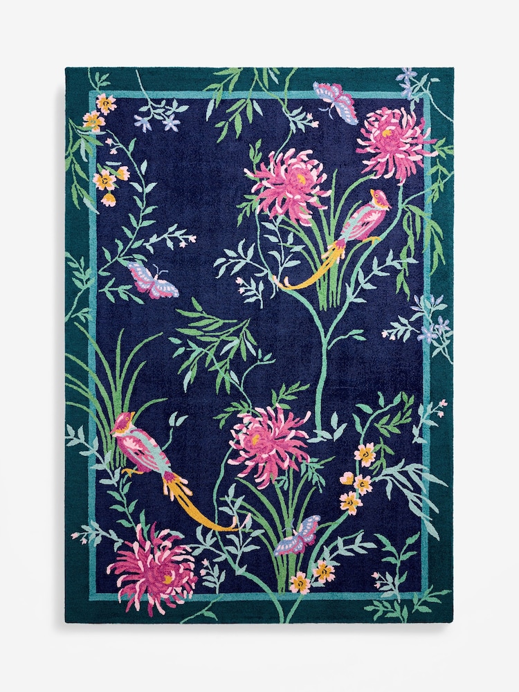 Blue/Pink Emporium Birds Rug - Image 5 of 5