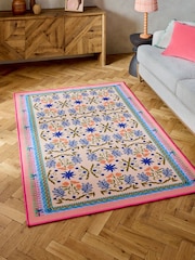 Multi Washable Bright Floral Rug - Image 1 of 5