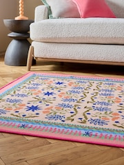 Multi Washable Bright Floral Rug - Image 3 of 5