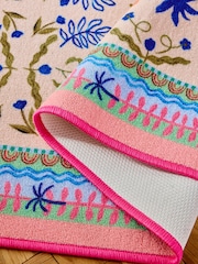 Multi Washable Bright Floral Rug - Image 5 of 5